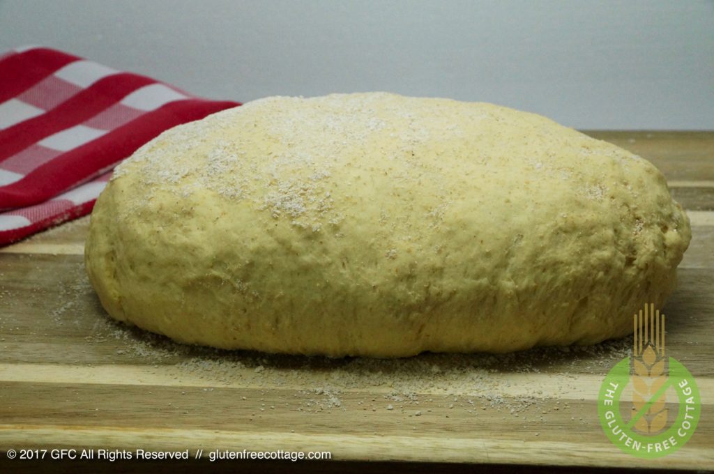 Let dough rise twice (gluten-free sandwich bread).