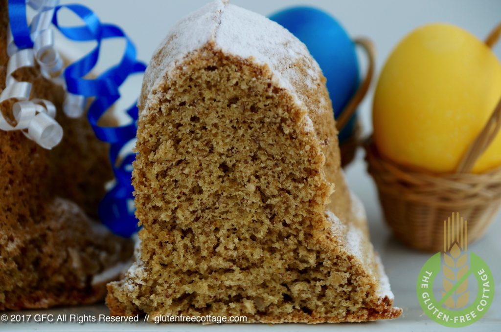 Gluten-free Easter lamb cake with teff flour.