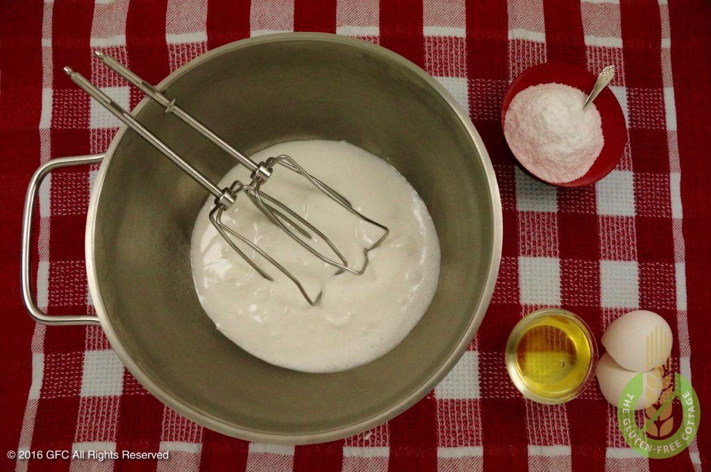Make egg white glaze (gluten-free cinnamon cookies).