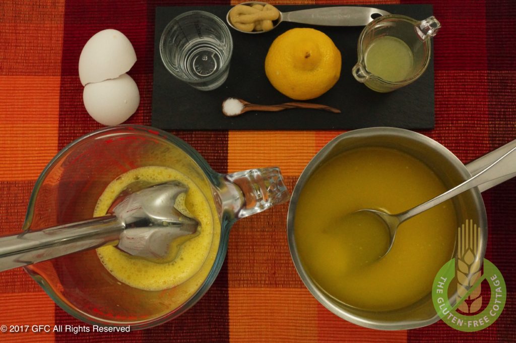 Prepare sauce Hollandaise (gluten-free eggs Benedict).
